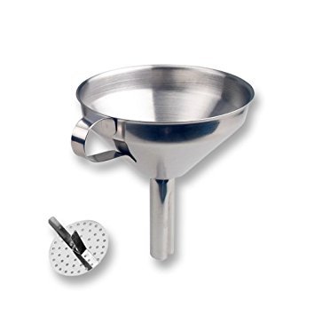 Generic Stainless Steel Funnel with Removable Strainer Filter