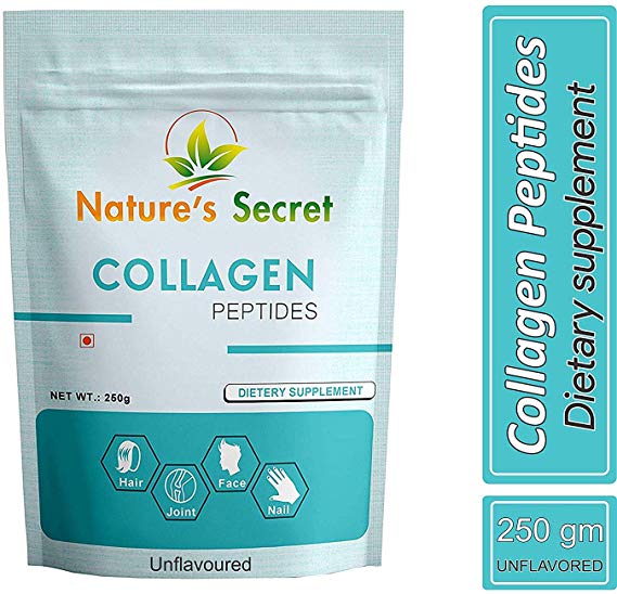 Nature's Secret Amino Collagen Powder 250 Grams,Premium Hydrolyzed Collagen Powder Supplement for Skin,Hair,Nails,Joints and Bones.Collagen Peptides Type 1 & Type 3, unflavored (250 G)