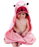 88x88cm Animal Face Hooded Woven Terry Baby Towel Pink Beetles