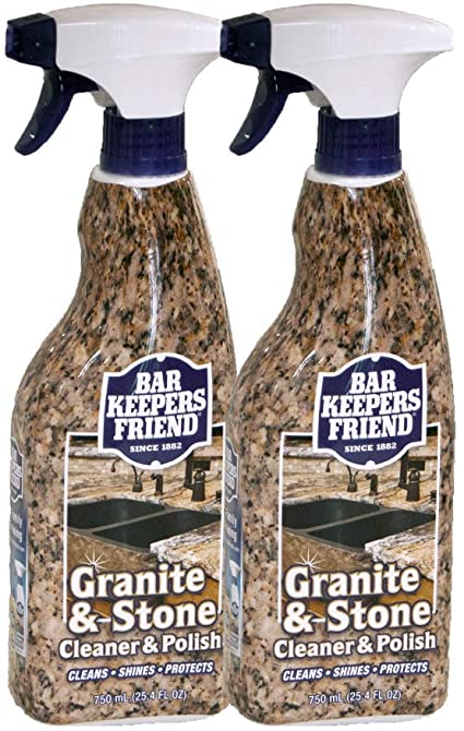 Bar Keepers Friend Granite & Stone Cleaner & Polish (25.4 oz) Granite Cleaner for Use on Natural, Manufactured & Polished Stone, Quartz, Silestone, Soapstone, Marble - Countertop Cleaner & Polish (2)