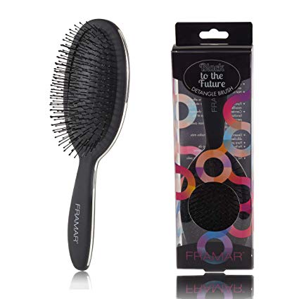Framar Detangling Hair Brush – No More Tangles Hairbrush – Elegant Detangler brush, Hair brushes for women, men and children (Black)