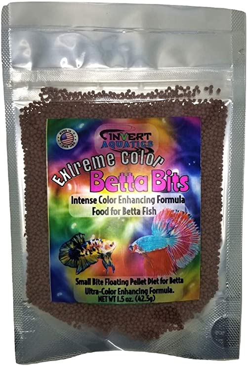 Invert Aquatics Extreme Color Betta Bits - Ultra-Color Enhancing Floating Pellets Betta Food