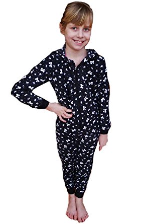 Cute Childrens Kids Teenagers Boys Girls Soft Fleece Hooded All in One Onesie, Various Styles, Ages 3 to 16