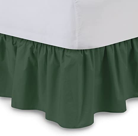 ShopBedding Ruffled Bed Skirt (Full, Hunter) 14 Inch Drop Dust Ruffle with Platform, Wrinkle and Fade Resistant, Available in All Bed Sizes and 16 Colors - Blissford
