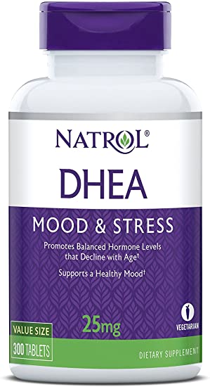 Natrol DHEA Tablets, Promotes Balanced Hormone Levels, Supports a Healthy Mood, Supports Overall Health, Helps Promote Healthy Aging, HPLC Verified, 25mg, 300 Count