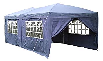 Airwave 6 x 3m Fully Waterproof Pop Up Gazebo with Six Side Panels and Carrybag -  Blue