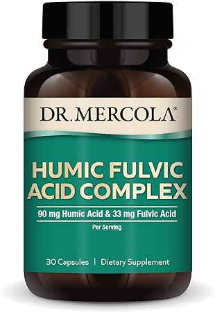 Dr. Mercola Humic Fulvic Acid Complex, 90mg Humic Acid & 33mg Fulvic Acid Per Serving, 30 Servings (30 Capsules), Dietary Supplement, Supports Healthy Digestion, Non-GMO