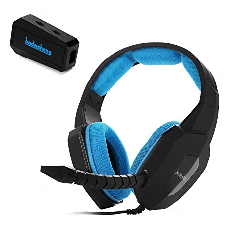 Badasheng Multi-platform Stereo Sound Gaming Headset BDS-939G For PS4 / PS3 / XBox 360 / Xbox One / PC / Mac / Smartphone / Tablet , Detachable Microphone (Blue)