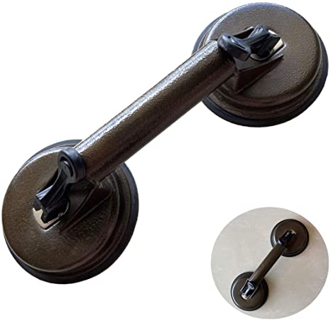Heavy Duty Aluminum Double Handle Suction Cup Plate Professional Glass Puller/Lifter/Gripper (Copper)