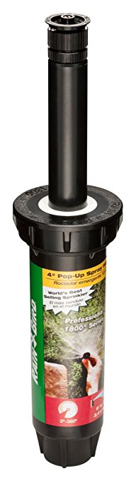 Rain Bird 1804VAN Professional Pop-Up Sprinkler, Adjustable 0° - 360° Pattern, 8' - 15' Spray Distance, 4" Pop-up Height