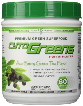 Nova Forme CytoGreens For Athletes Acai Berry Green Tea -- 18.9 oz