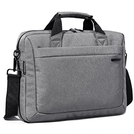 Laptop Shoulder Bag,KINGSONS 15.6 Inch Briefcase Water Resistant Laptop Bag College Rucksack Messenger Handbag Shoulder Bag for Travel /Business / Student / Asus / Dell / Lenovo / HP / SAMSUNG (Grey)