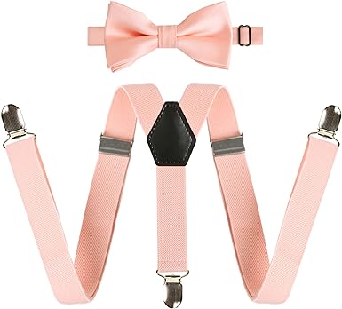 Alizeal 1 inch Suspender and Bow Tie Set with Hat for Kids