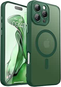 BENTOBEN for iPhone 16 Pro Case, Upgraded Magnetic Phone Case for iPhone 16 Pro [Full Camera Protection] [Compatible with Magsafe], Translucent Matte Shockproof Protective Cover 6.3inch, Deep Green