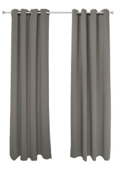 FY-Living Microfiber Grommet Woven Blackout Curtain Two Panels 52 by 84-Inch Grey
