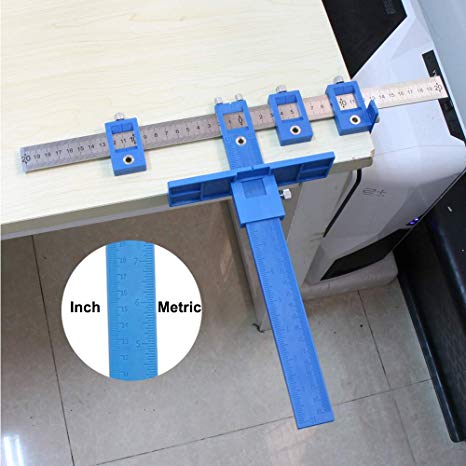 Power Tools Punch Locator, Drill Guide Sleeve Cabinet Hardware Jig,Template Wood Drilling Dowelling for Installation of Handles, Knobs on Doors and Drawer Pull with Storage Bag