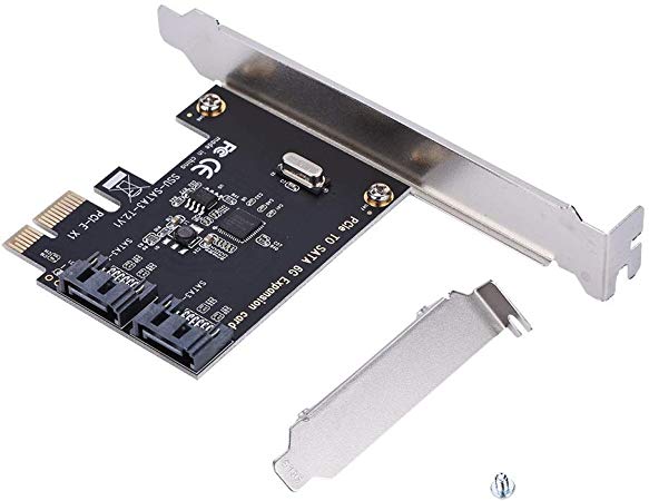 PCI-E Cards PCI Express to SATA 3.0 Controller Card, 2-Port SATA III 6Gbps Expansion Adapter Converter Boards for Desktop PC Support SSD and HDD