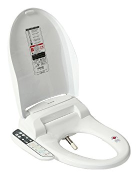 SmartBidet SB-110 Electric Bidet Seat for Elongated Toilets with Control Panel, Stainless Steel Nozzle with Removable Nozzle Cap, Child Wash Function, Slim and Strong Design, White