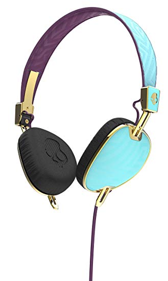 Skullcandy Knockout Women's Range On-Ear Headphones with Mic - Robin/Smoked Purple/Gold
