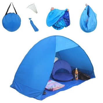 LingAo Automatic Pop Up Instant Portable Outdoors Quick Cabana Beach Tent Sun Shelter , Blue