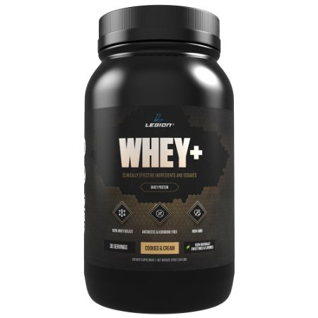 Legion Whey  Cookies & Cream Protein Powder - Best Tasting Whey Isolate Protein Shake From Grass Fed Cows For Weight Loss, Bodybuilding, & Recovery. All Natural, Low Carb, Lactose Free. 30 Servings!