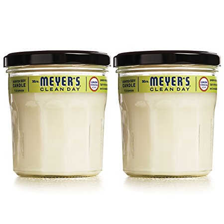 MRS MEYERS Soy Candle Large, Lemon Verbena, 7.2 Ounce (Pack of 2)