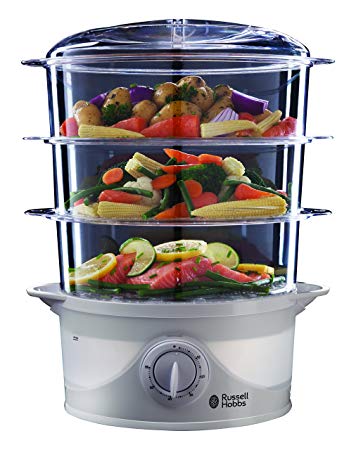 Russell Hobbs 21140 Three Tier 9 Liter 800 Watt Food Steamer, 220V (Not for USA - European Cord)