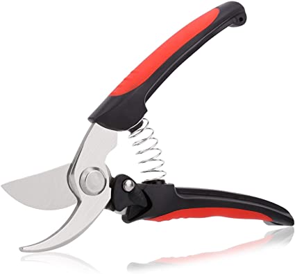 VASLON Garden Bypass Pruners Pruning Shears Rubber Handle Scissors Plant Gardening Hand Tools Branch Cutters Clippers Tree Trimmer with Safety Lock