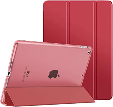 MoKo iPad 10.2 Case for iPad 9th Generation 2021/ iPad 8th Generation 2020/ iPad 7th Generation 2019, Slim Stand Hard Back Shell Smart Cover Case for iPad 10.2 inch, Auto Wake/Sleep, Red