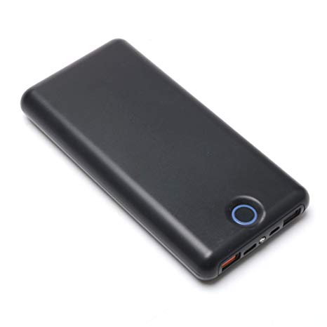 Quick Charge Power Bank 20000mAh (5V/3A Type-C Port, QC3.0 External Battery Pack) LED Display Fast Charge Dual USB for iPhone iPad MacBook Samsung Huawei and More (Black)