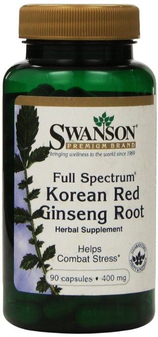 Swanson Premium Full-Spectrum Korean Red Ginseng Root 400 mg 90 Caps - Pack of Two