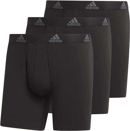 adidas Men's Performance Stretch Cotton Boxer Brief Underwear (3-Pack) Designed for Active Comfort and All Day Wear