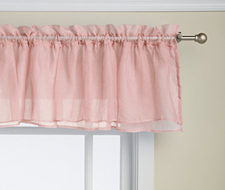 Lorraine Home Fashions Gypsy Shabby Chic Layered Ruffle Window Valance, 60 by 15-Inch, Pink