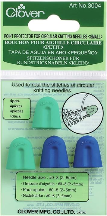 Point Protectors For Circular Knitting Needles-Sizes 0 To 8 4/Pkg
