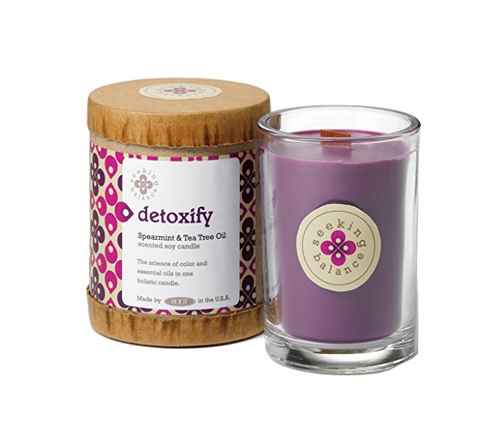 Root Scented Seeking Balance Detoxify Candle, Spearmint and Tea Tree Oil
