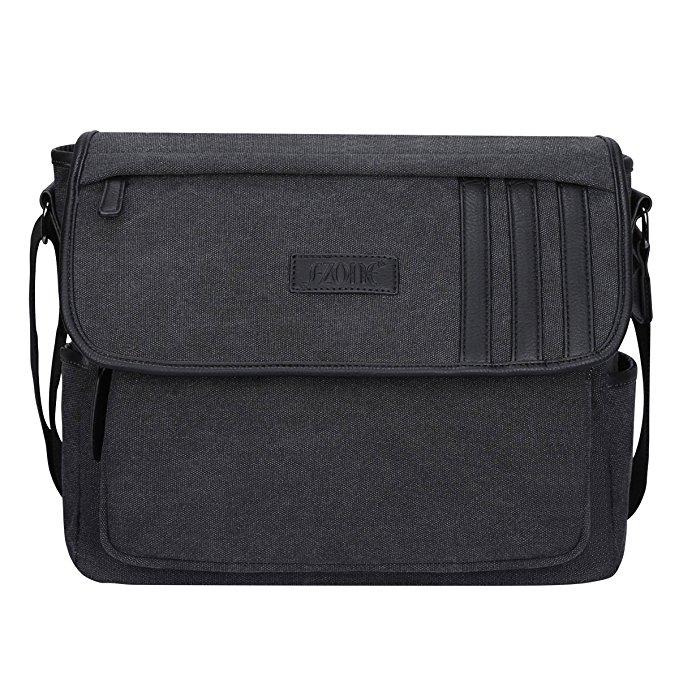 Best Deal S-ZONE Lightweight Canvas Messenger Bag Travel Shoulder Bag 14.1"(L)11"(H)4.7"(W)