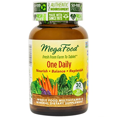 MegaFood - One Daily, Natural Multivitamin Support for Well-Being, 30 Tablets (FFP)