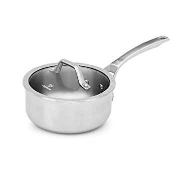 Calphalon 1948241 Signature Stainless Steel Covered Shallow Sauce Pan, 2.5 quart, Silver