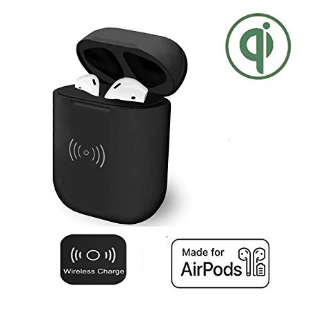 POWVAN Wireless Charging Case Replacement of Air pods Charger Case, Fast Charging Built-in Batteries Supply 24 Hours Power Compatible with AirPods, NO Connecting Button