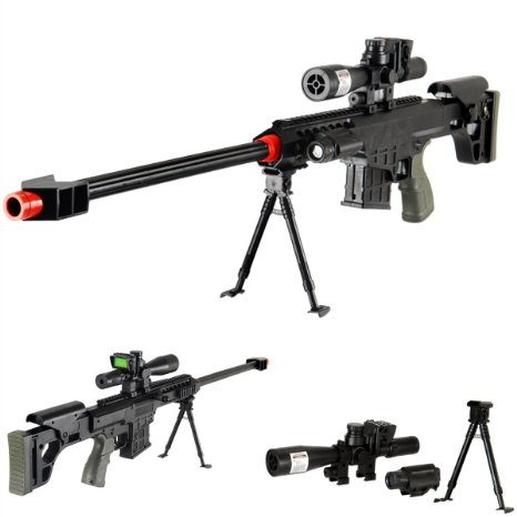 *315 FPS* Airsoft Sniper Rifle Gun FULL TACTICAL SETUP Scope Bipod BB BBs Stock