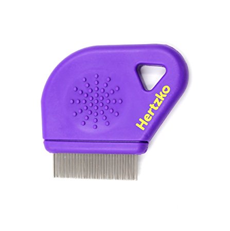 Flea Comb By Hertzko – Closely Spaced Metal Pins Removes Fleas, Flea Eggs, And Debris From Your Pet’s Coat - 10mm Metal Teeth Are Great For Short Hair Areas - Suitable For Dogs And Cats!