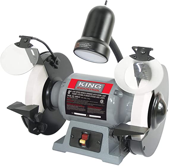 King Canada KC-895LS 8" Low Speed Bench Grinder with Light
