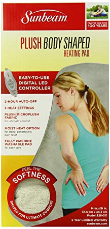 Sunbeam 828-511 Contoured Heating Pad with Digital LED Controller