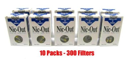 NIC-OUT Cigarette Filters 10 Packs (300 Filters) Smoking Free Tar & Nicotine Disposable Nicout Holders for Smokers DON'T QUIT SMOKING Nicfree