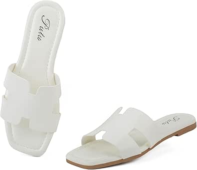 Putu Women's Flat Sandals Summer Sandals Cute Slide Sandals