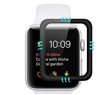 QAWACHH Curved Full Glue Screen Guard for Apple Watch 42 mm with Wipes Kit