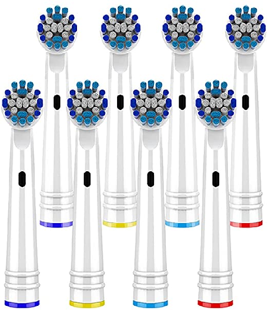 Replacement Toothbrush Heads for Oral-B,8 Pack Replacement Heads Compatible with Oral B Braun Electric Toothbrush (Pack of 8)