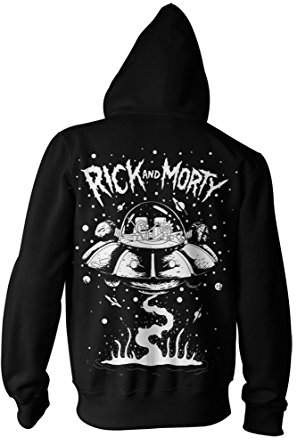 Rick and Morty Spaceship Adult Zip-Up Hoodie Sweatshirt