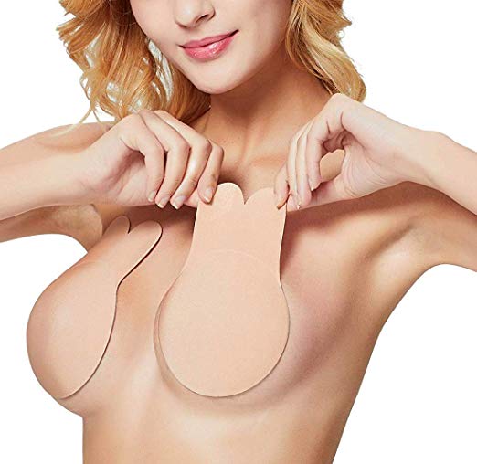 Comfyin Women Push up Nipplecovers Backless Sticky Bra Breast Lift Tape Strapless Adhesive Bra