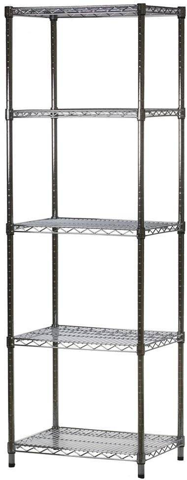 18" d x 24" w x 84" h Chrome Wire Shelving with 5 Shelves